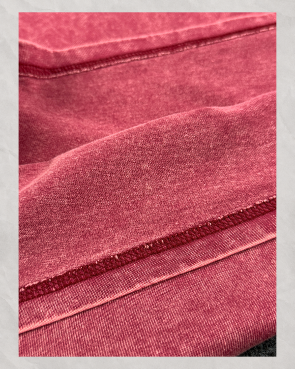 drop shoulder acid wash red